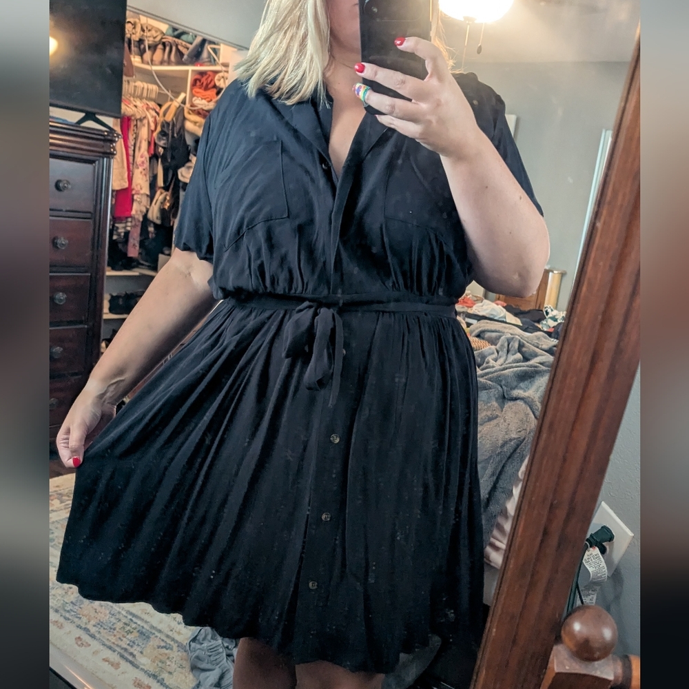 Elegant Black Shirt Dress